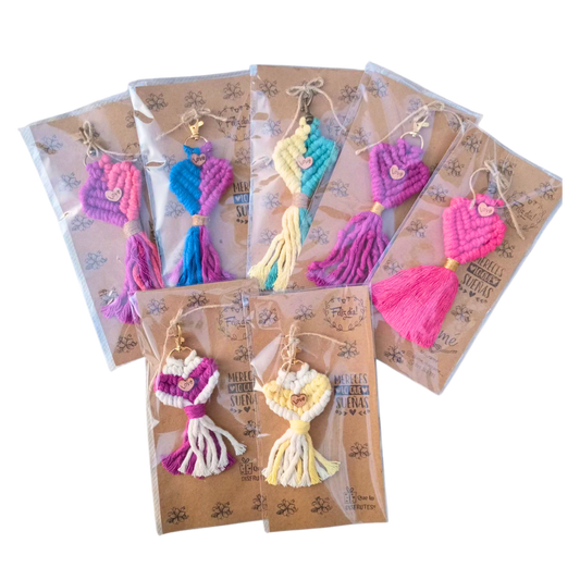 ❤️ Llaveros Corazón en Macramé – Varios colores